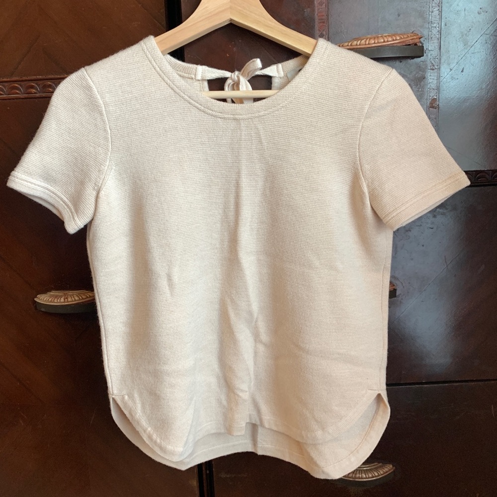 Madewell Light Cream Short Sleeve Shirt Sz XS